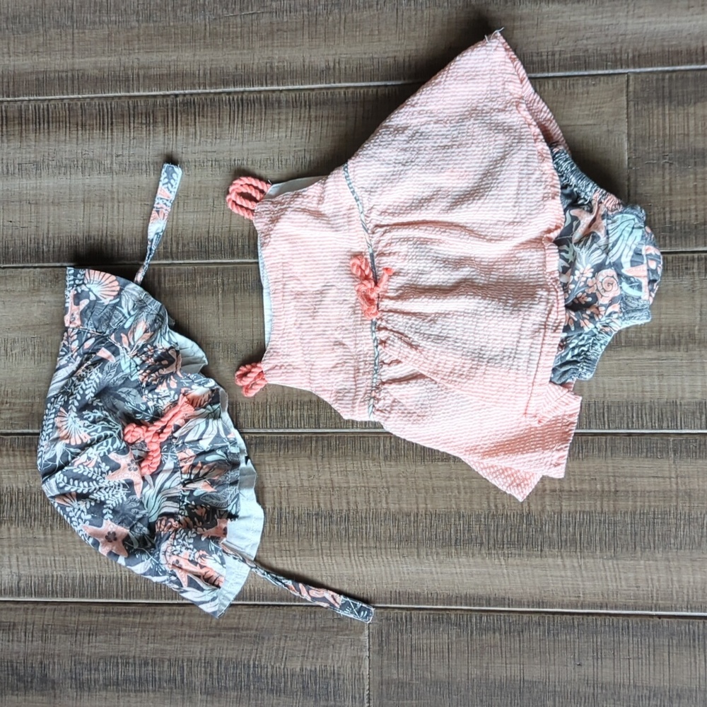 Two Piece Bubble Set + Matching Hat / 3-6mth